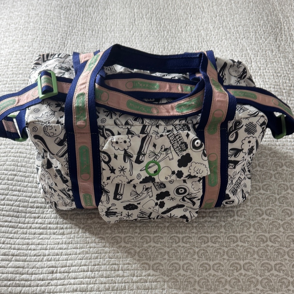 LeSportsac Artist In Residence Graphic Duffle Bag with Crossbody Straps